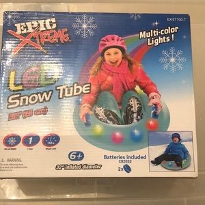 Epic Extreme Snow Tube - Inflatable Raft With Handles Glowing LED multiLights